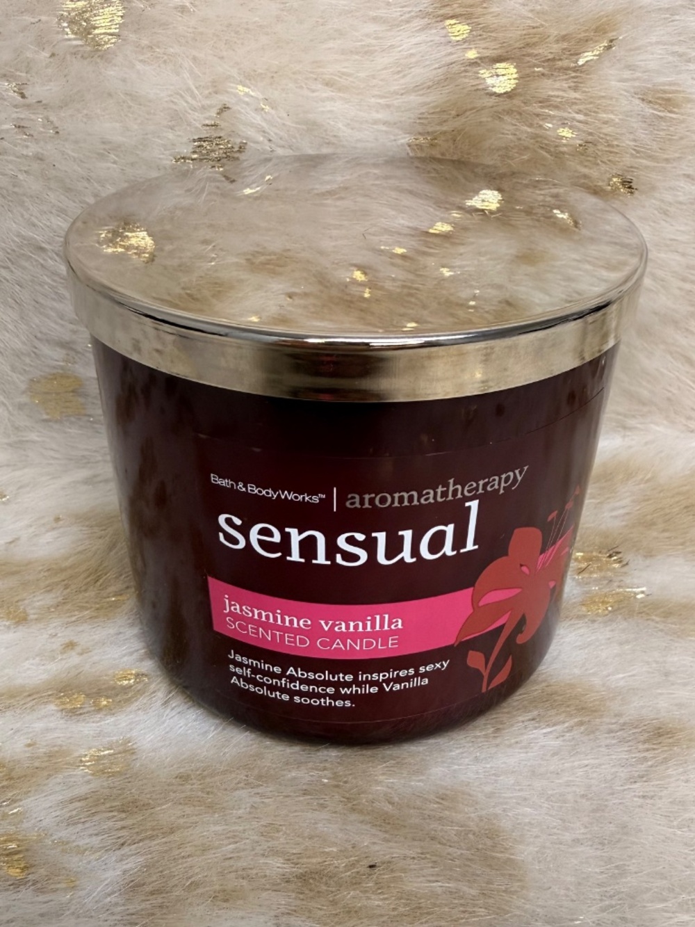 Rare Bath & Body Jasmine Vanilla 3 Wick Candle Aromatherapy Sensual 14.5 oz